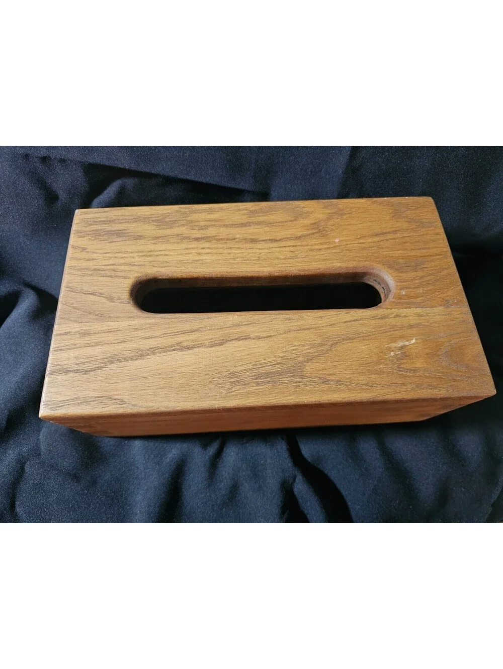 Vintage Heavy Wood Tissue Box Cover Rustic Country Decor Rectangular 11.5X4.5